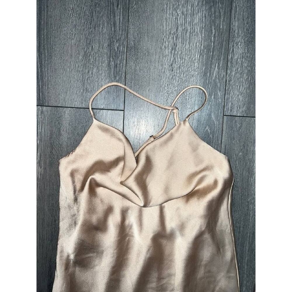 Show me Your Mumu Y2K Tuscany Maxi Slip Dress prom Champagne Satin S A006605 - Picture 4 of 11